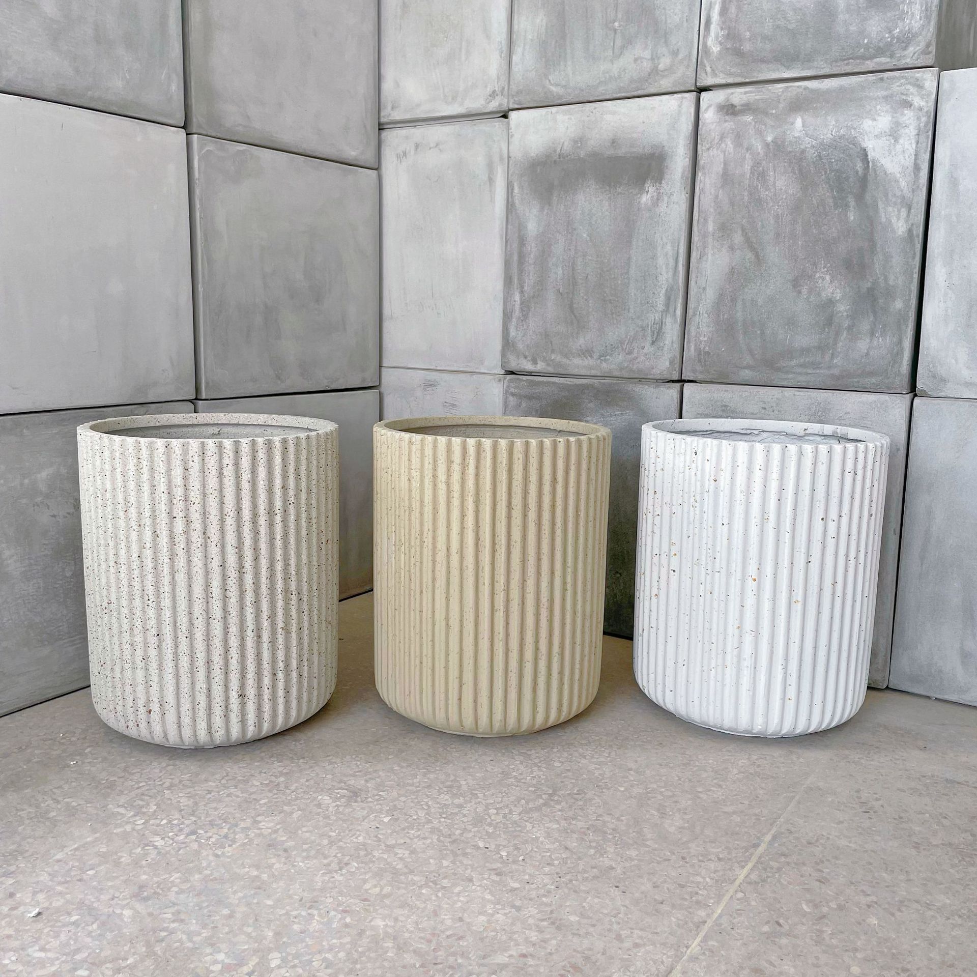 Deep Trough Cement Planter European Style Planting Floor Standing Large Planter