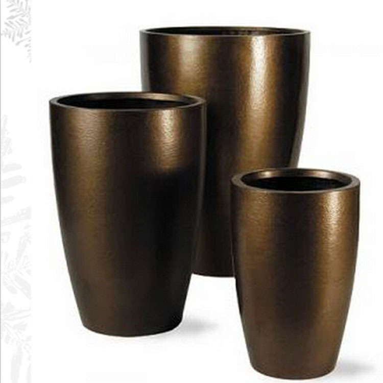 Customizable outdoor indoor hotel shopping mall gardening floor set biodegradable fiberglass flower pot
