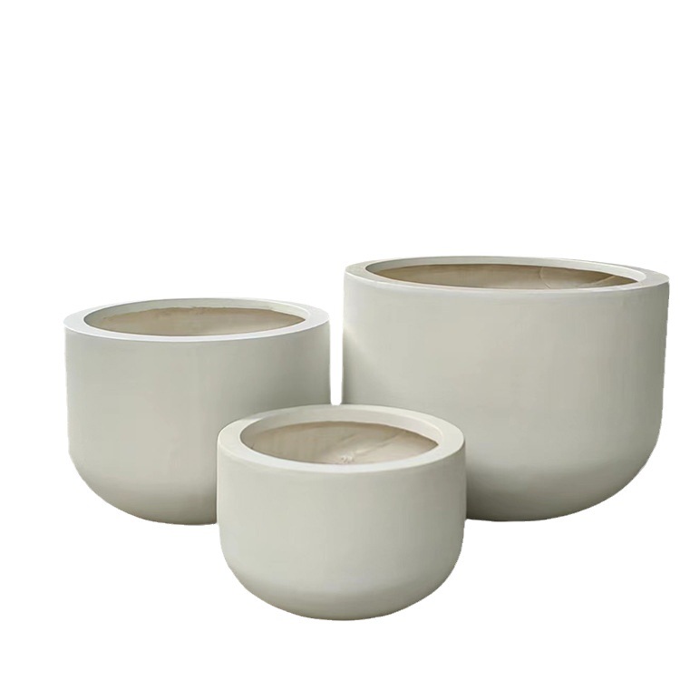 Semi-Circular  Large Flower Pot Outdoor Magnesium Oxide  Vegetable Planter 